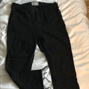 Everlane black raw hem jean